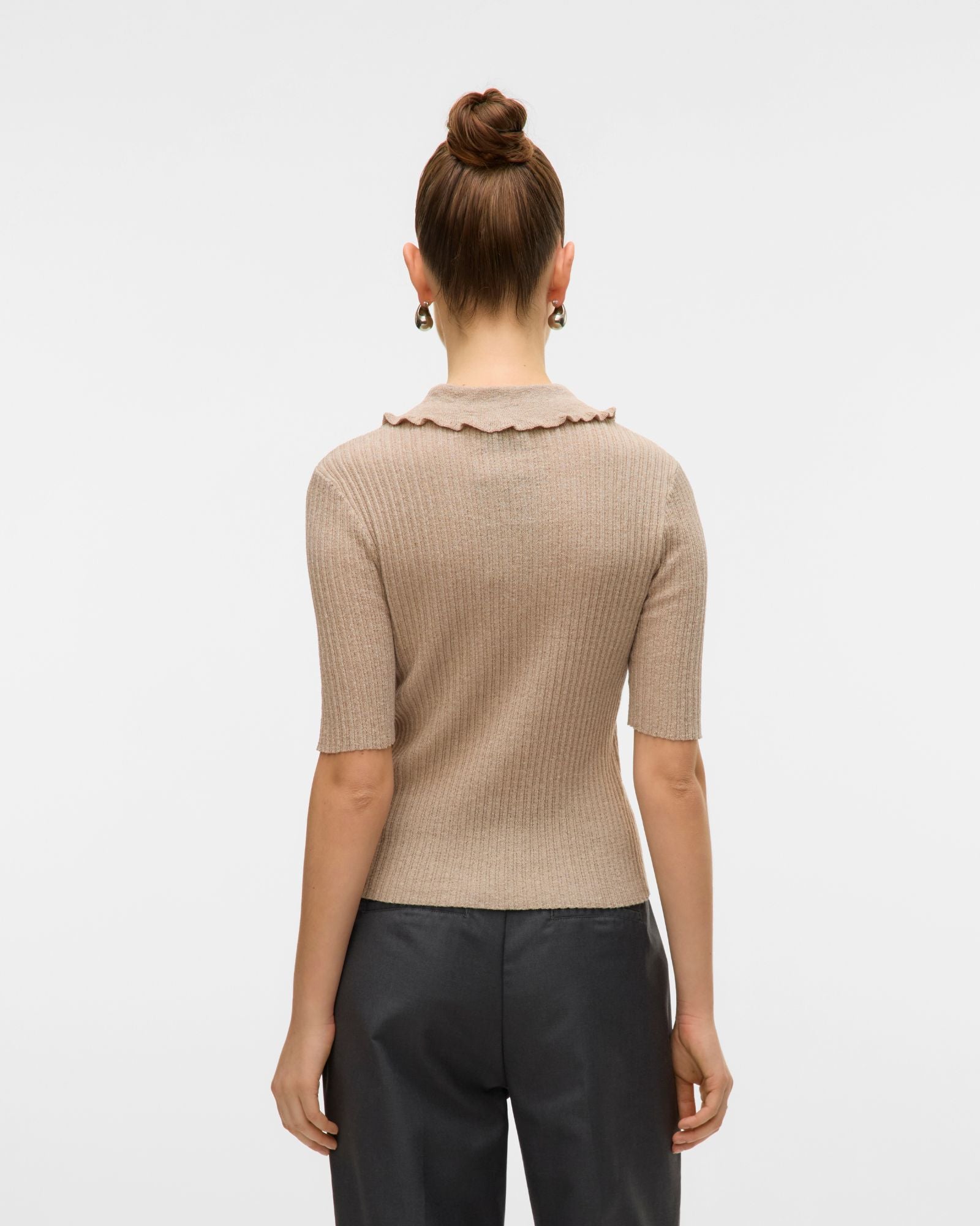 AWSHIRLI KNITTED POLO TOP